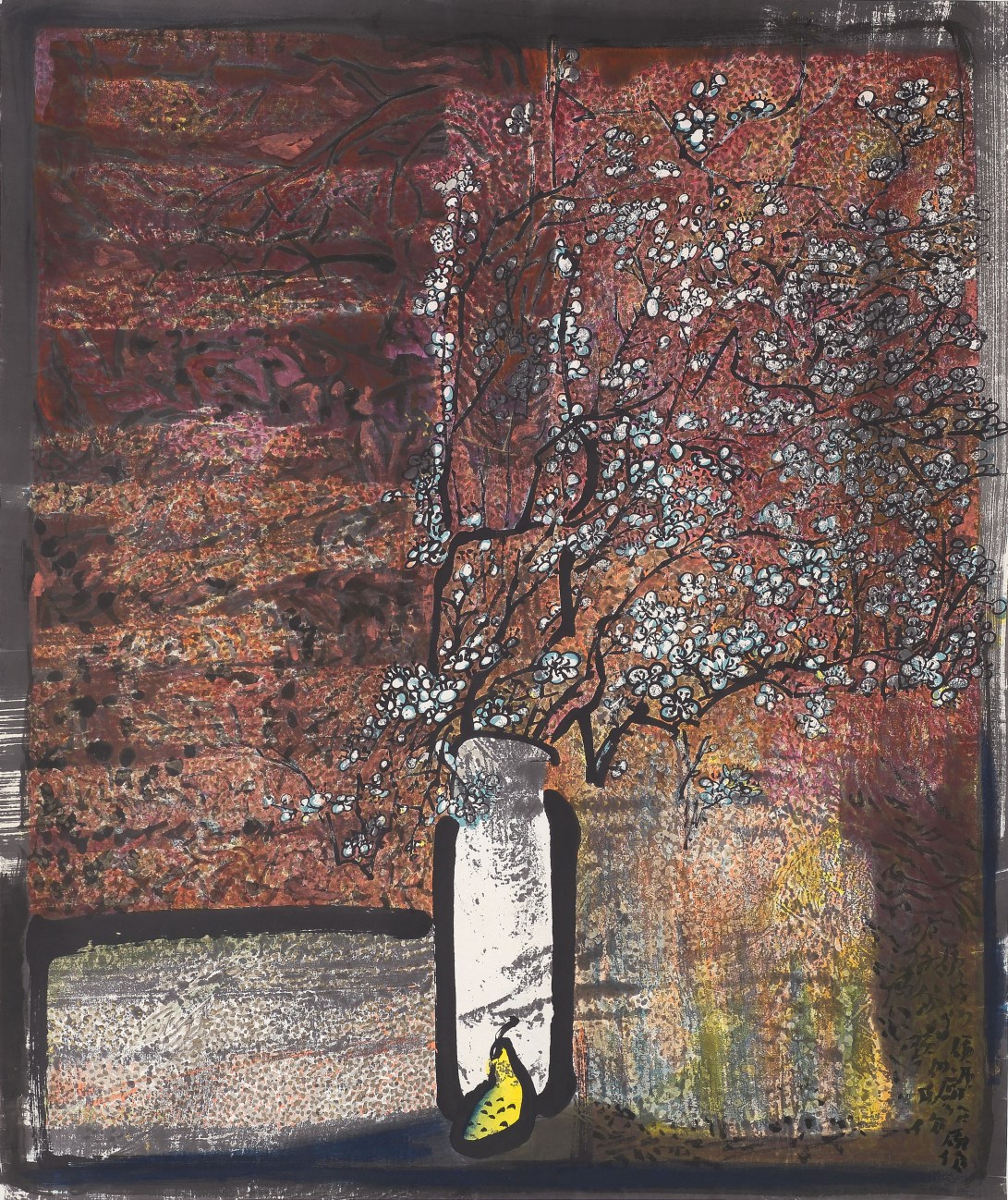 03梅花與西洋梨 2016 紙本水墨設色144x120cm