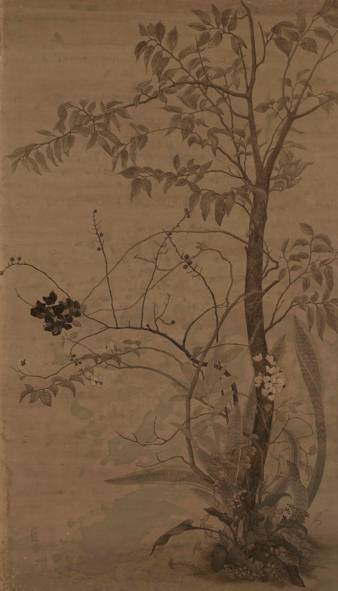 03殘春圖2013 水墨、泥金宣 131x75cm(10.9才)