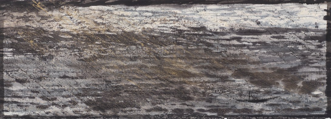 16女人與海 2013-2016 紙本水墨設色34x97cm