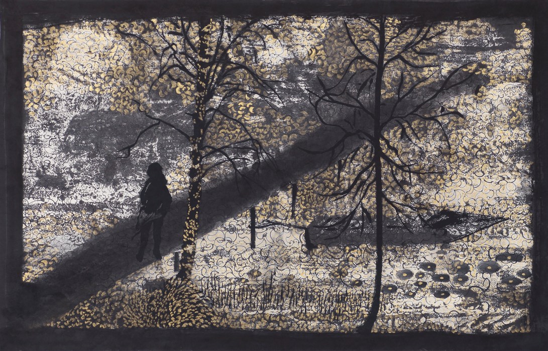 22 去年八月我在奧斯陸 2016 紙本水墨設色45x69.5cm