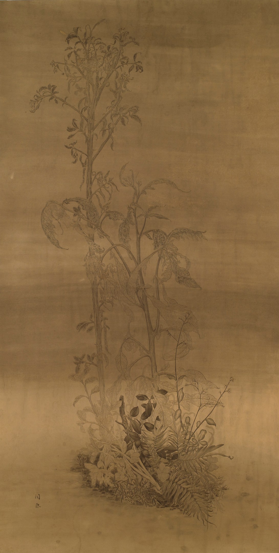 40春盡 2015水墨、泥金宣137x69.5cm(10.5才)