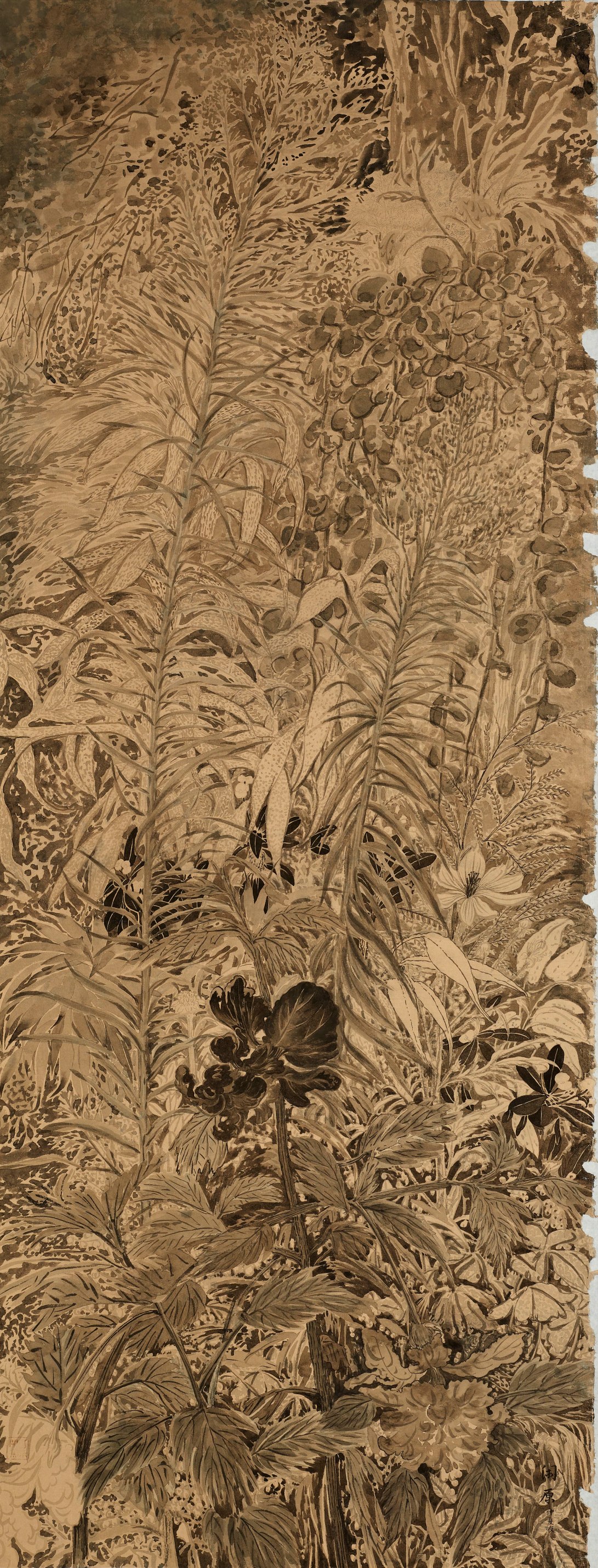 45 歲朝 2015水墨、泥金宣140x54cm(8.4才)