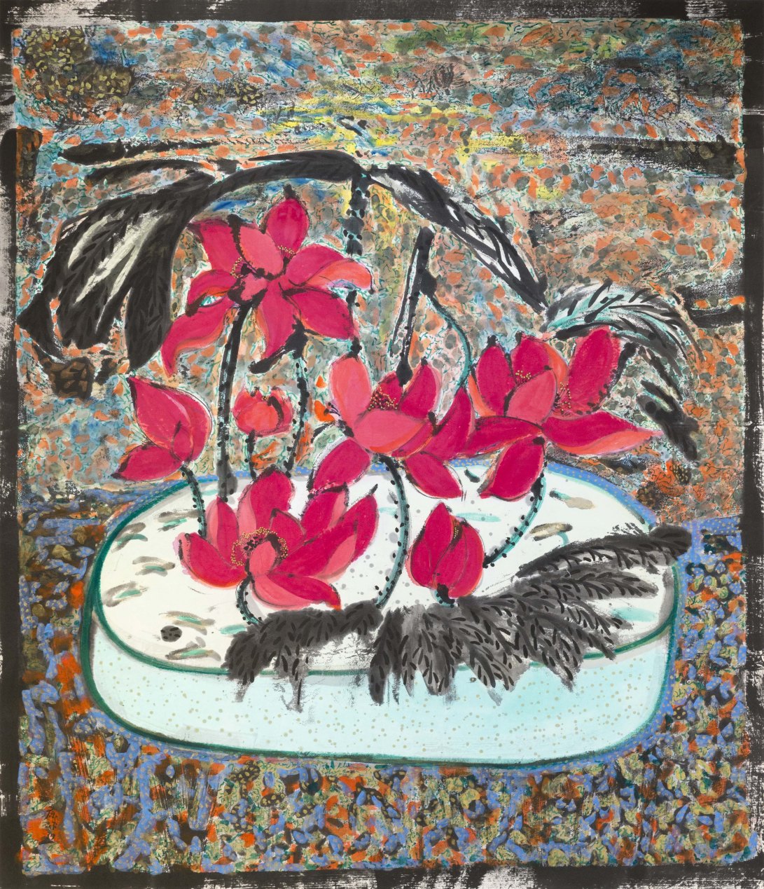 Peace is in front of your eyes (4), 2017, ink and color on paper, 170x145cm